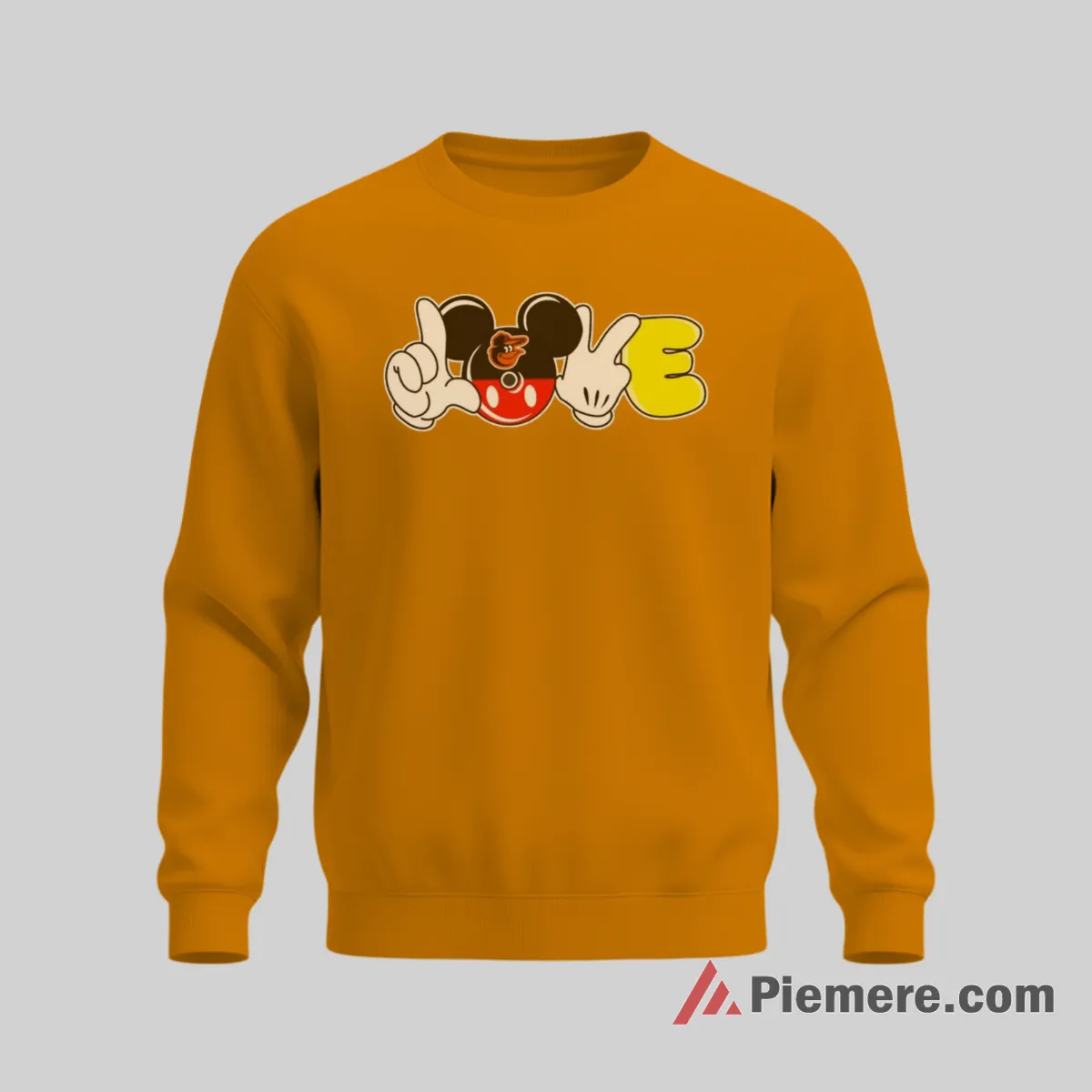 Baltimore Orioles Love Hand Mickey Mouse Baseball Shirt on graphic shirt for men graphic tee