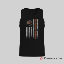 Baltimore Orioles Patriotic American Flag Baseball Fan Shirt on black tank top for men graphic tee