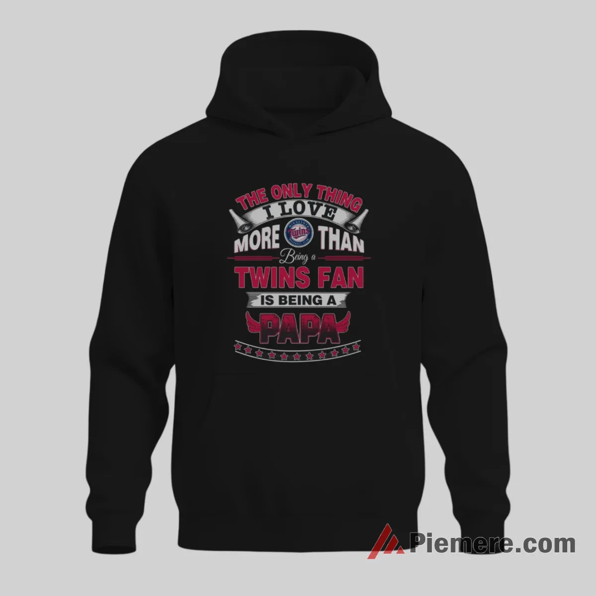 Being A Papa And Minnesota Twins Fan Baseball Shirt on black hoodie for men graphic tee