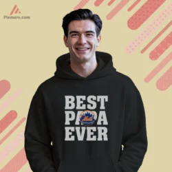 Black hoodie with Best Papa message for Mets supporters