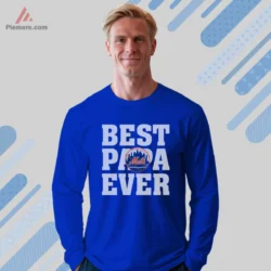 Royal blue long sleeve tee for New York baseball dads