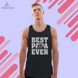 Black tank top with bold dad pride for Mets fans