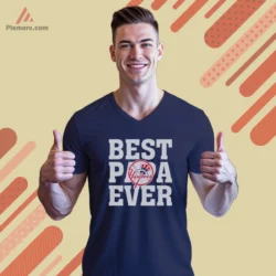 Best Papa Ever New York Yankees Shirt on navy with bold white letters