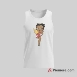Betty Boop Kansas City Chiefs Angel Heart Shirt on white tank top for men graphic tee