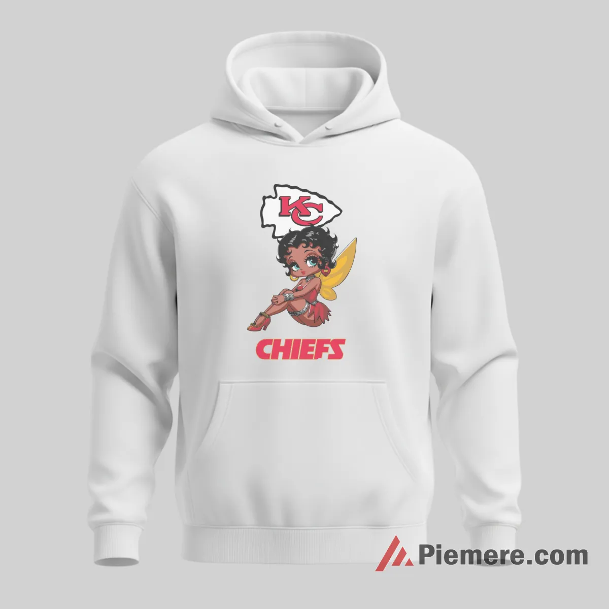 Betty Boop Kansas City Chiefs Angel Wing Fan Shirt on white hoodie for men graphic tee