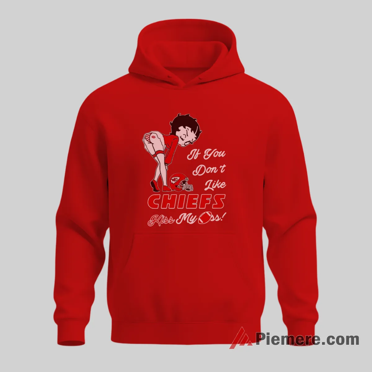 Betty Boop Kansas City Chiefs Bold Attitude Fan Shirt on red hoodie for men graphic tee