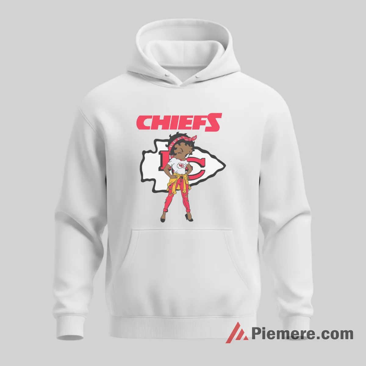 Betty Boop Kansas City Chiefs Bold Logo Style Shirt on white hoodie for men graphic tee