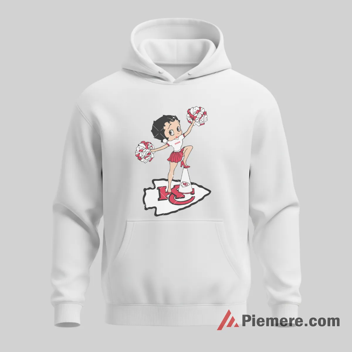 Betty Boop Kansas City Chiefs Cheer Spirit Shirt on white hoodie for men graphic tee