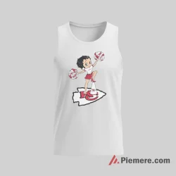 Betty Boop Kansas City Chiefs Cheer Spirit Shirt on white tank top for men graphic tee