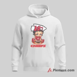 Betty Boop Kansas City Chiefs Cozy Stadium Pose Shirt on white hoodie for men graphic tee