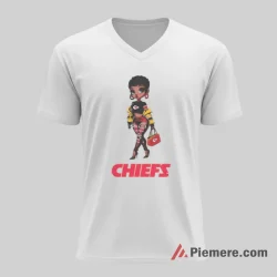 Betty Boop Kansas City Chiefs Fashion Edge Shirt on white v-neck shirt for men graphic tee
