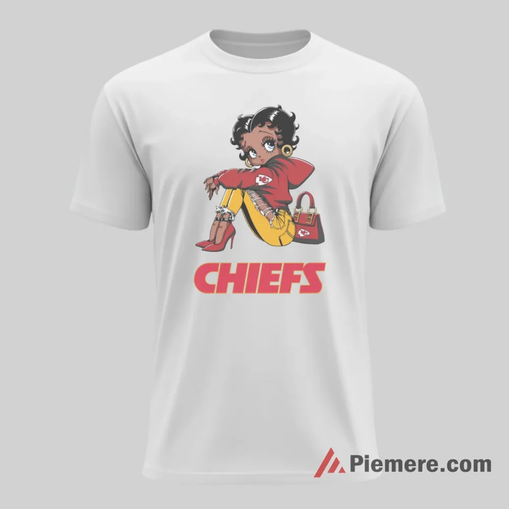 Betty Boop Kansas City Chiefs Fashion Forward Fan Shirt on white short sleeve shirt for men graphic tee