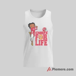 Betty Boop Kansas City Chiefs For Life Fan Shirt on white tank top for men graphic tee