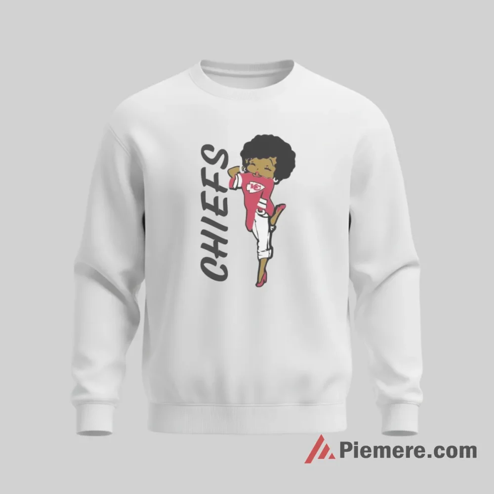 Betty Boop Kansas City Chiefs Vertical Glam Fan Shirt on graphic shirt for men graphic tee