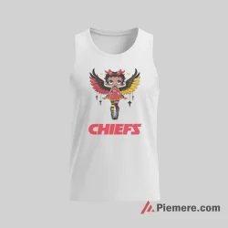 Betty Boop Kansas City Chiefs Winged Power Shirt on white tank top for men graphic tee