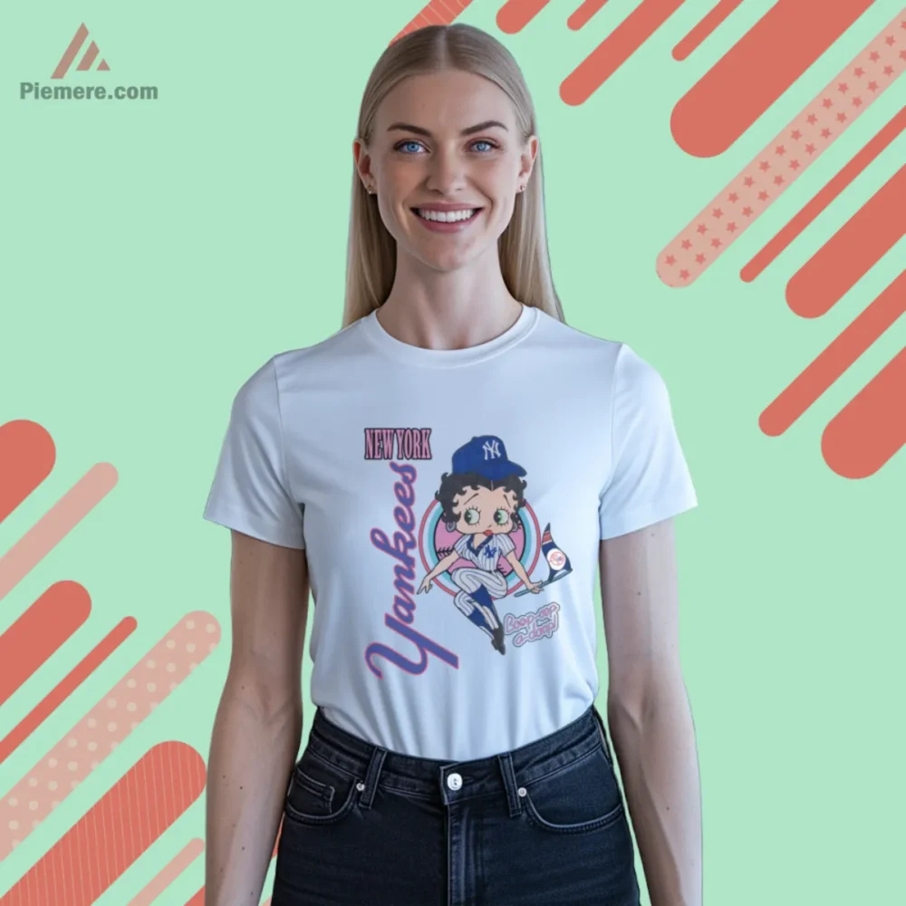 Betty Boop New York Yankees Shirt with pastel baseball graphic