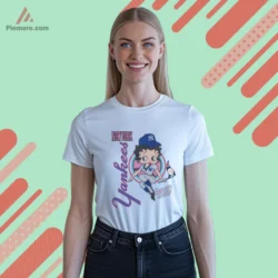 Betty Boop New York Yankees Shirt with pastel baseball graphic