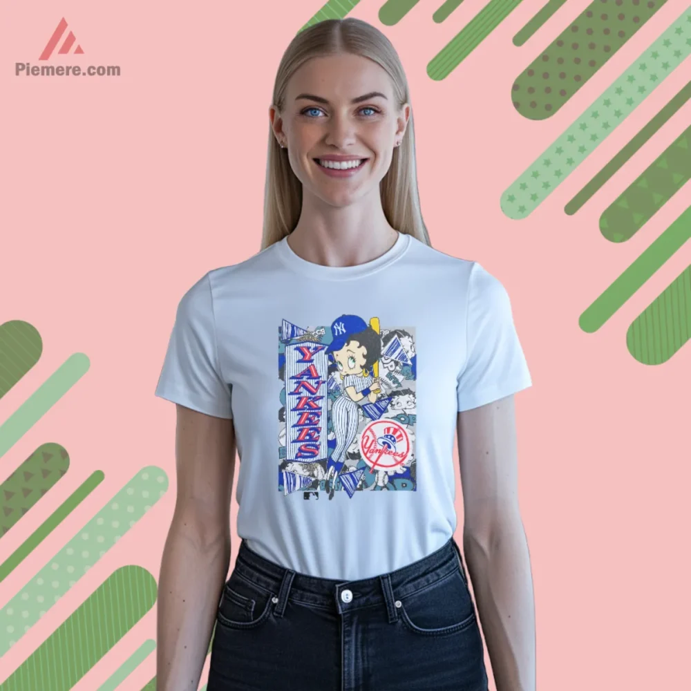 Betty Boop New York Yankees Shirt with playful pinstripe look