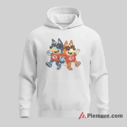 Bluey Bingo Kansas City Chiefs Sunglasses Squad Shirt on white hoodie for men graphic tee
