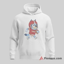 Bluey Kansas City Chiefs Game Day Runner Shirt on white hoodie for men graphic tee