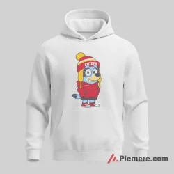 Bluey Kansas City Chiefs Winter Beanie Fan Shirt on white hoodie for men graphic tee