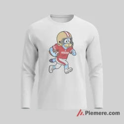 Bluey San Francisco 49ers Game Day Football Shirt on white long sleeve shirt for men graphic tee