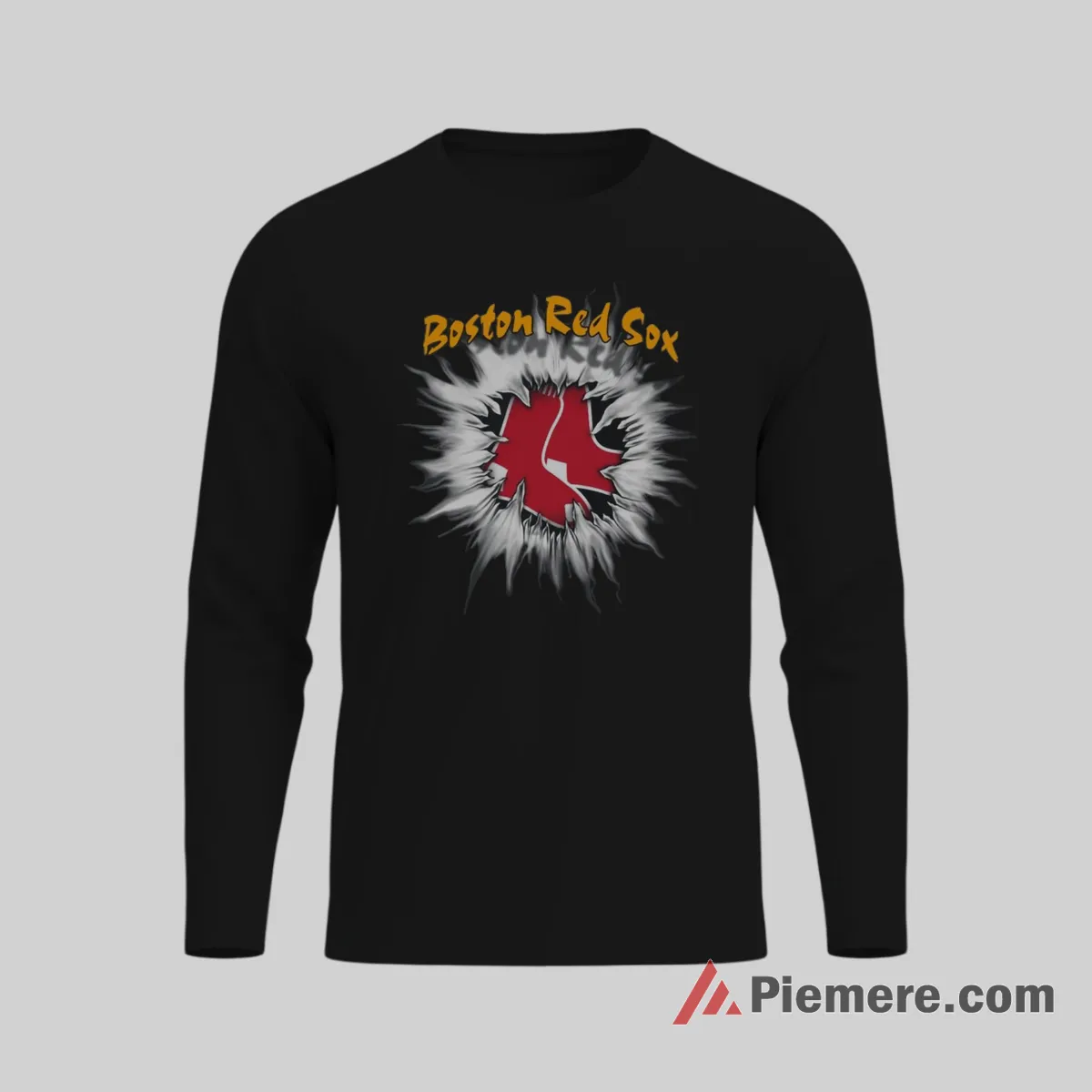 Boston Red Sox Adoring Fan Rip Baseball Shirt on black long sleeve shirt for men graphic tee