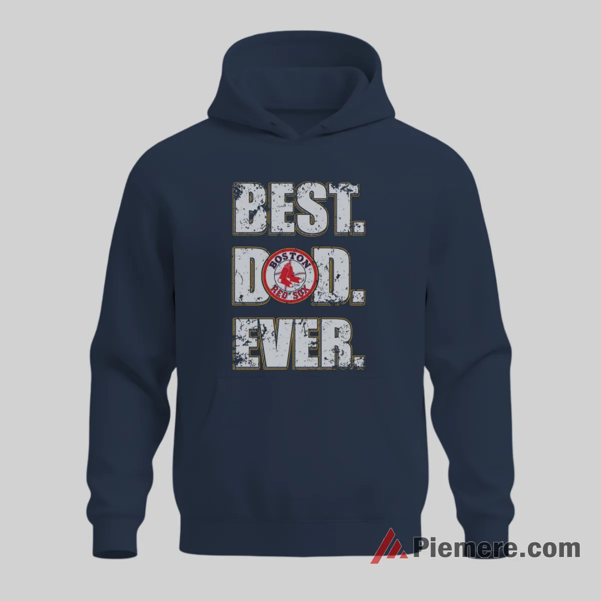 Boston Red Sox Best Dad Ever Baseball Shirt on navy hoodie for men graphic tee