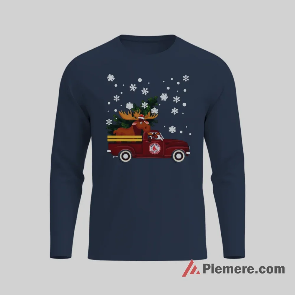 Boston Red Sox Bring Christmas Home Shirt on navy long sleeve shirt for men graphic tee