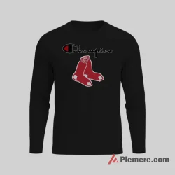 Boston Red Sox Champion Baseball Shirt on black long sleeve shirt for men graphic tee