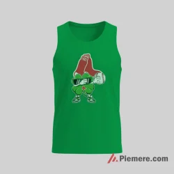 Boston Red Sox Dabbing Four Leaf Clover Baseball Shirt on irish green tank top for men graphic tee