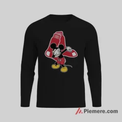 Boston Red Sox Dabbing Mickey Mouse Sports Shirt on black long sleeve shirt for men graphic tee
