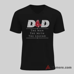 Boston Red Sox Dad The Man The Myth The Legend Shirt on black v-neck shirt for men graphic tee