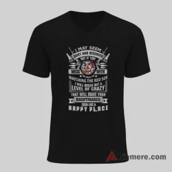 Boston Red Sox Dont Mess With Me While Watching Baseball Shirt on black v-neck shirt for men graphic tee