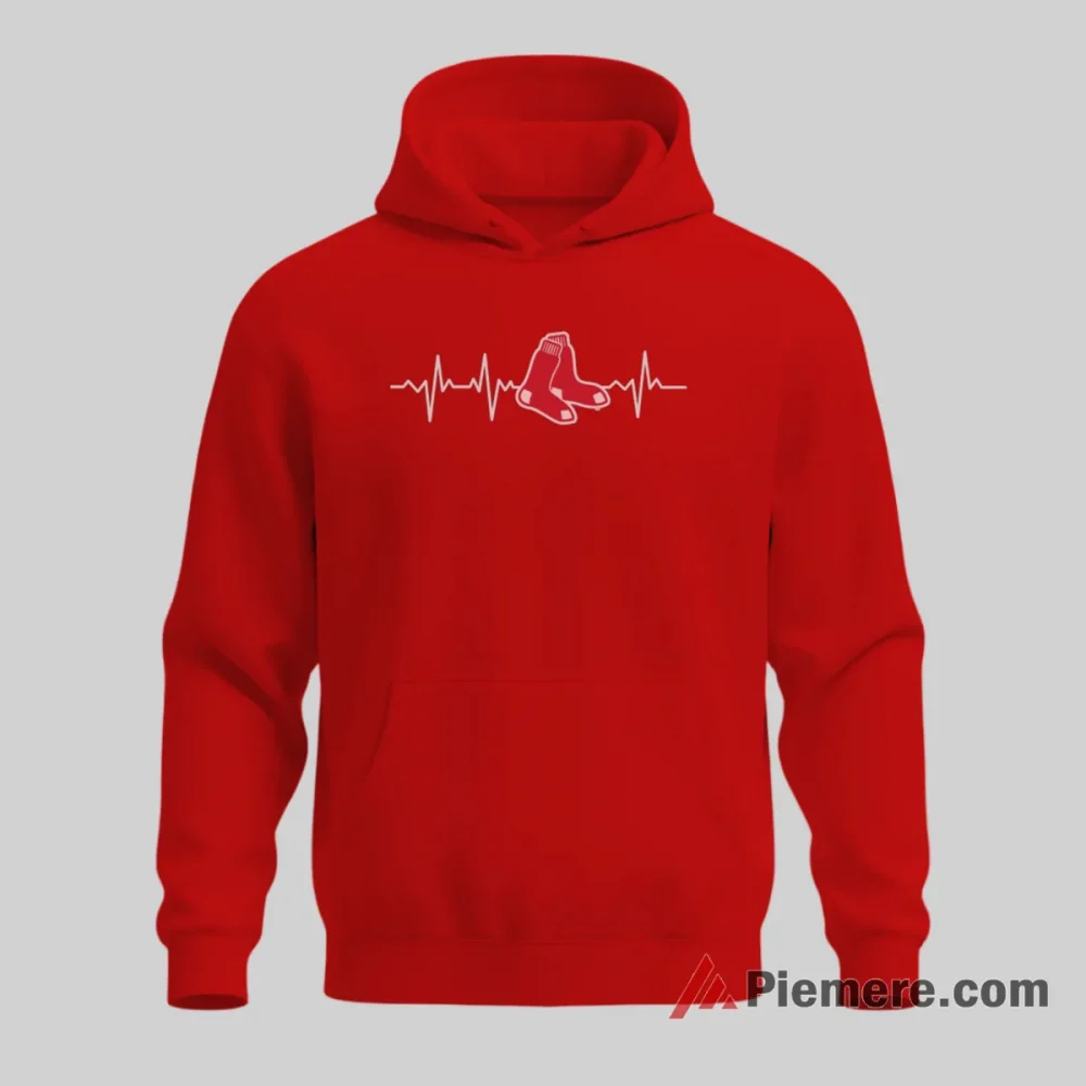 Boston Red Sox Heart Beat Baseball Shirt on red hoodie for men graphic tee