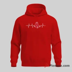 Boston Red Sox Heart Beat Baseball Shirt on red hoodie for men graphic tee