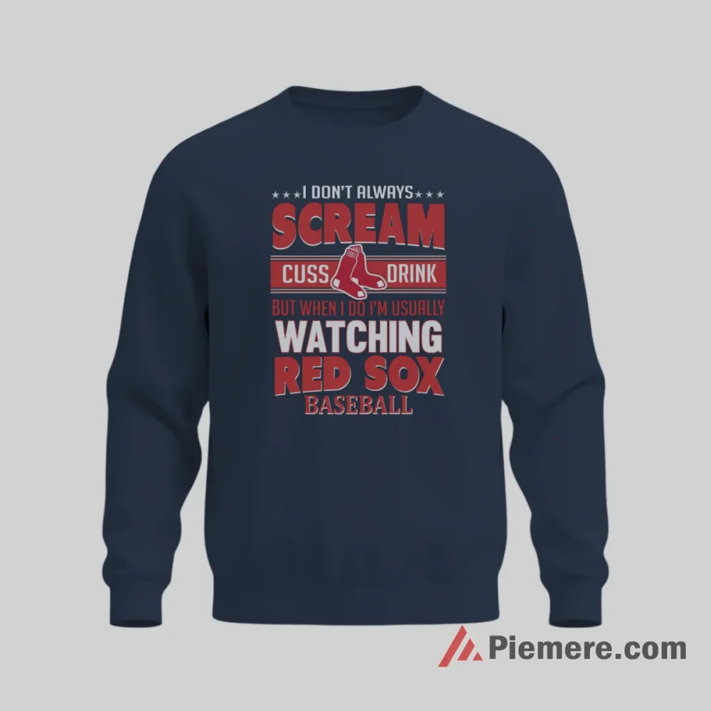 Boston Red Sox I Scream When Watching Baseball Shirt on graphic shirt for men graphic tee