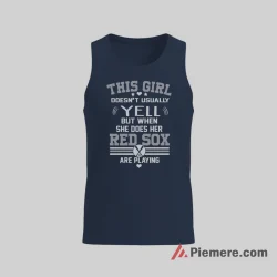 Boston Red Sox I Yell When My Team Is Playing Shirt on navy tank top for men graphic tee