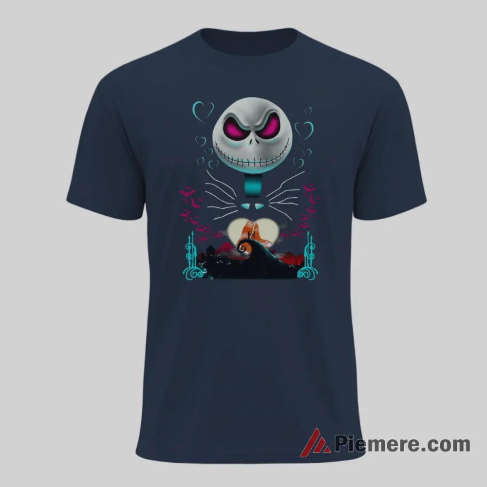 Boston Red Sox Jack Skellington Sally Baseball Shirt on navy short sleeve shirt for men graphic tee