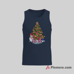 Boston Red Sox Merry Christmas Baseball Shirt on navy tank top for men graphic tee