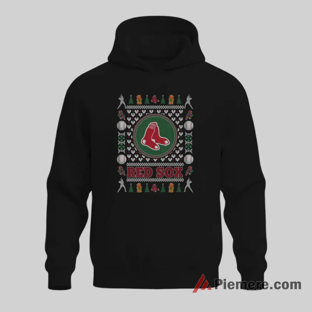 Boston Red Sox Merry Christmas Loyal Fan Shirt on black hoodie for men graphic tee