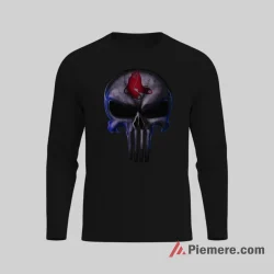 Boston Red Sox Punisher Skull Baseball Shirt on black long sleeve shirt for men graphic tee