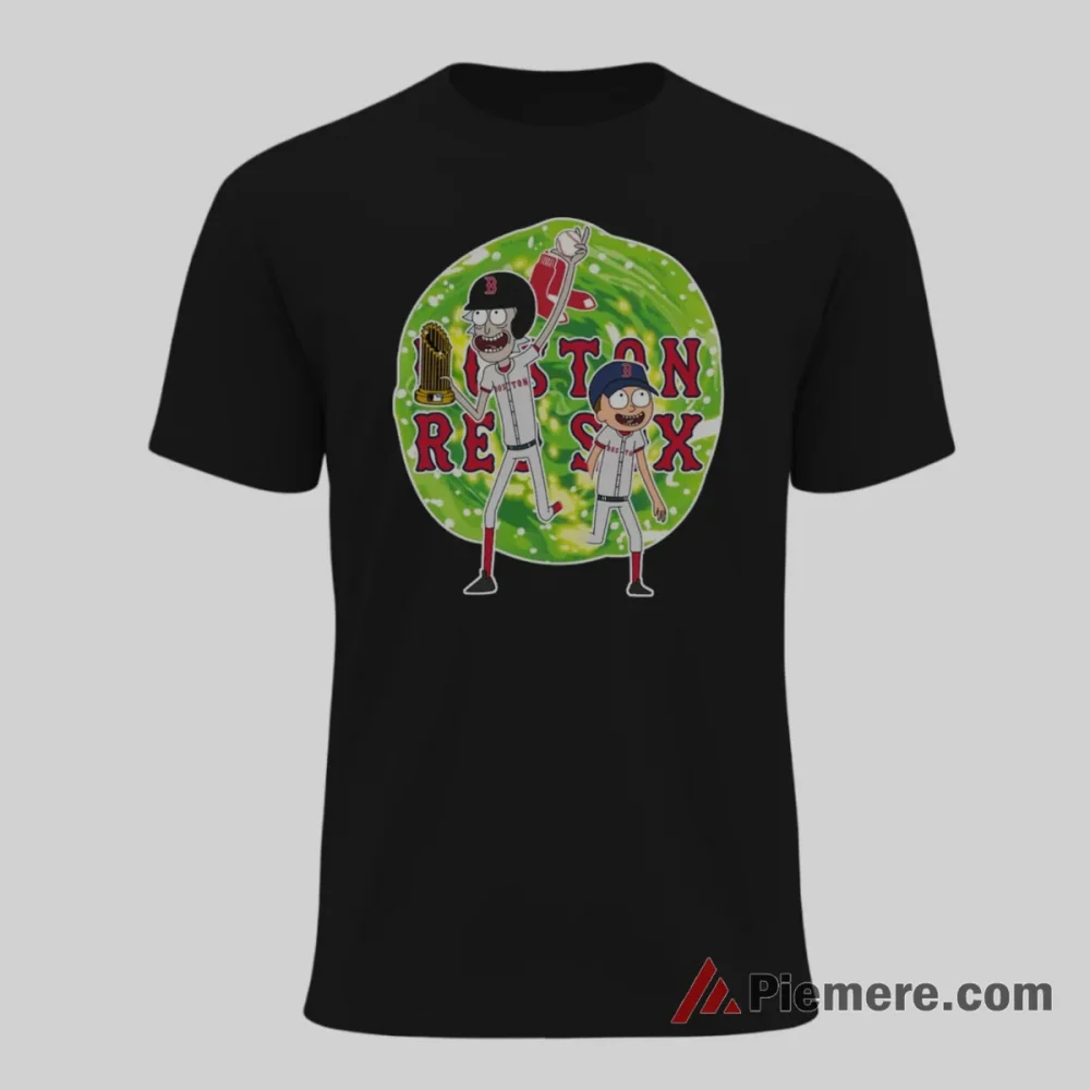 Boston Red Sox Rick And Morty Baseball Shirt on black short sleeve shirt for men graphic tee