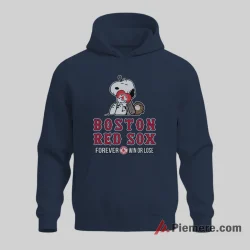 Boston Red Sox Snoopy Forever Win Or Lose Shirt on navy hoodie for men graphic tee