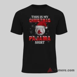 Boston Red Sox This Is My Christmas Pajama Shirt on black short sleeve shirt for men graphic tee