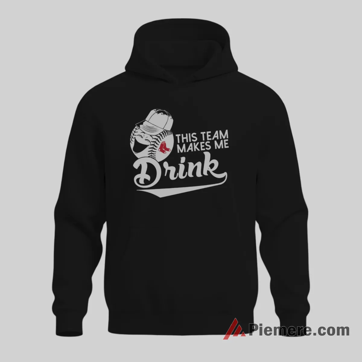 Boston Red Sox This Team Makes Me Drink Baseball Shirt on black hoodie for men graphic tee