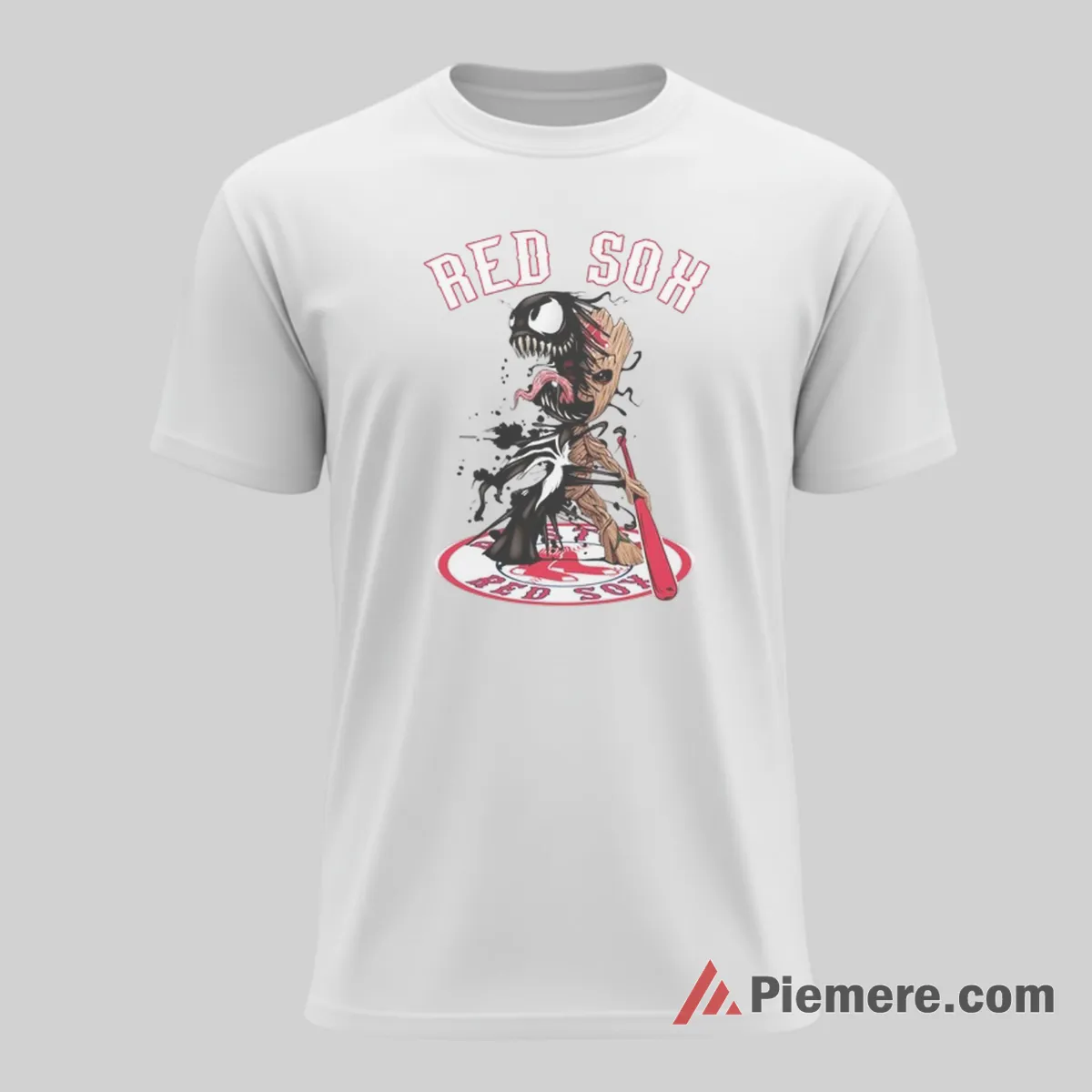 Boston Red Sox Venom Groot Guardians Of The Galaxy Baseball Shirt on white short sleeve shirt for men graphic tee