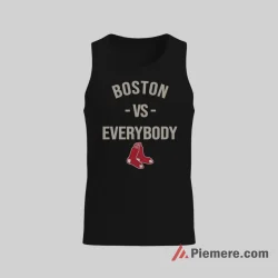 Boston Red Sox Vs Everybody Baseball Shirt on black tank top for men graphic tee
