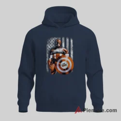 Captain America Baltimore Orioles Patriotic Hero Shirt on navy hoodie for men graphic tee