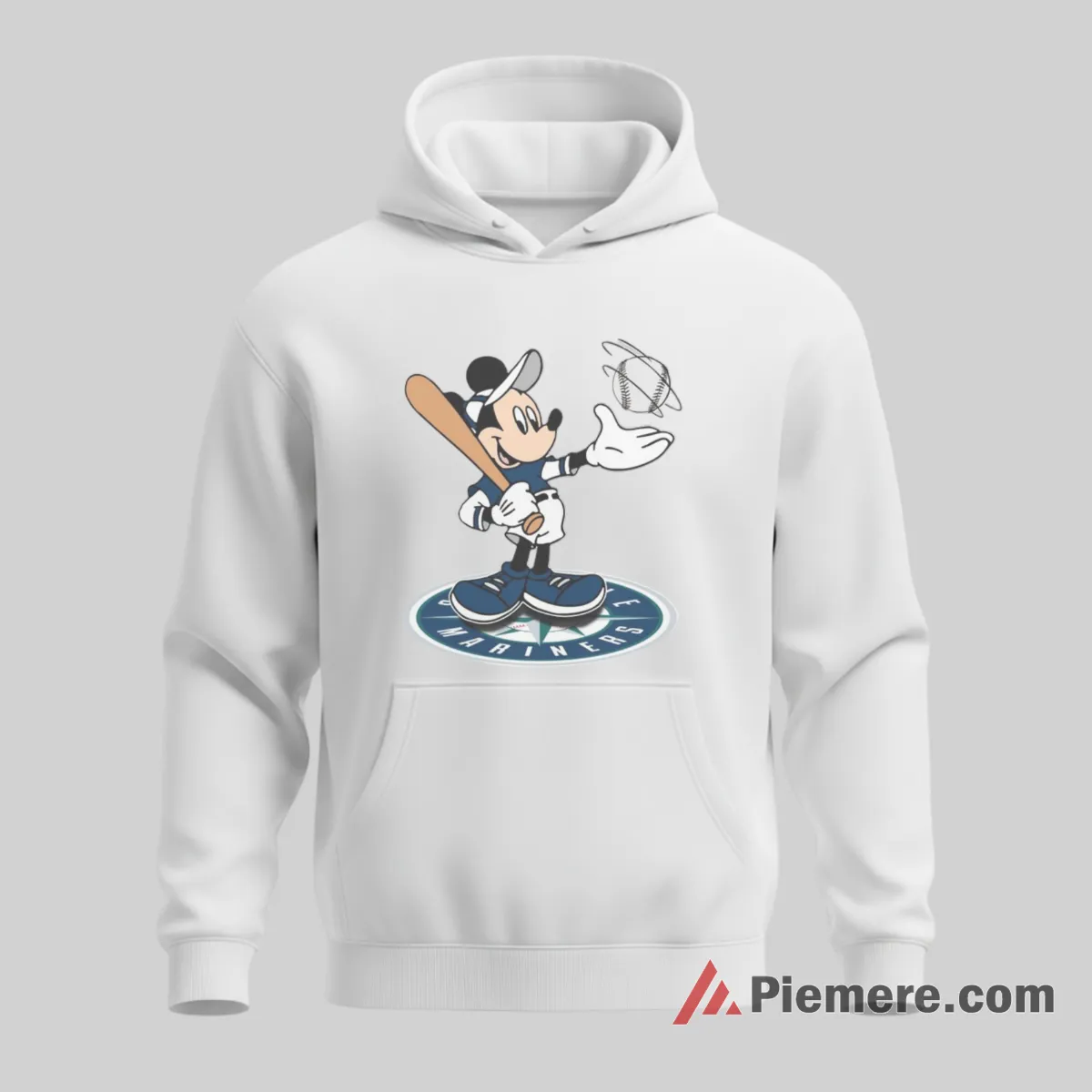 Cheerful Mickey Mouse Seattle Mariners Baseball Shirt on white hoodie for men graphic tee